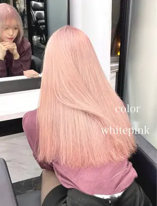 ロング カラー エクステ🩵ブリーチ 韓国ヘア🩵KAEのヘアスタイル
