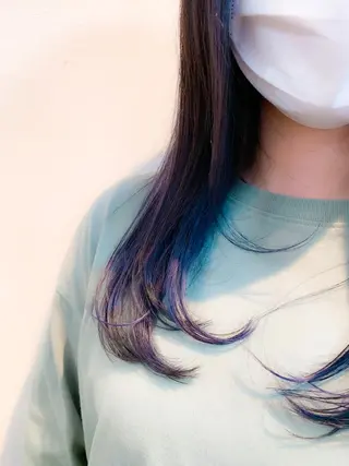 セミロング 髪質改善ストレート/ ブリーチ／渋谷　福田のヘアスタイル