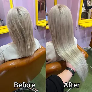 ロング シール＋ちび編み込み エクステ梅田🐨のヘアスタイル