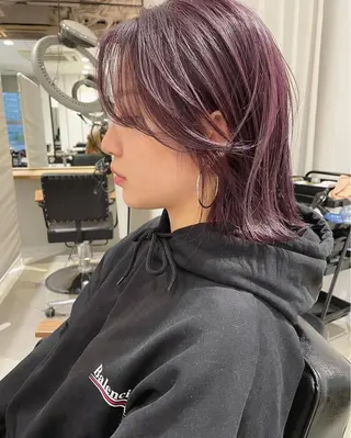 ミディアム カラー Loom.所属・村上雅人 ナチュラルモードのヘアスタイル