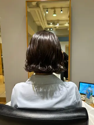 ショート コテ巻き風/ボブ パーマ🌼杉田 萌恵のヘアスタイル