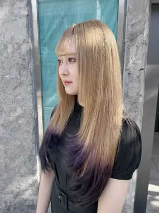 ロング カラー ヘアアレンジ 💕ブリーチ/ヘアメ 🎀YUUKAのヘアスタイル