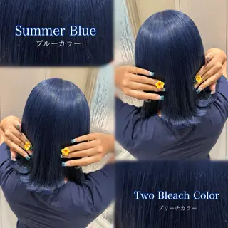 セミロング カラー ハイトーン/ブリーチ 💙みずき💙のヘアスタイル