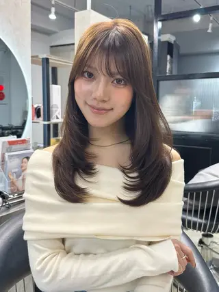 セミロング 韓国ヘア✨美髪矯正✨ 渋谷 etoraのヘアスタイル