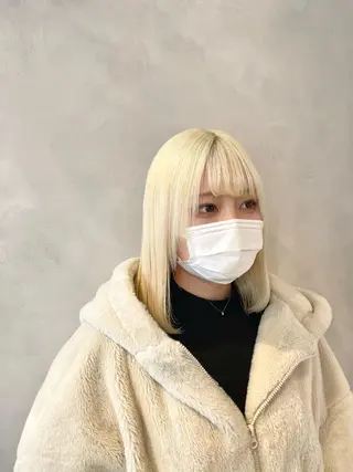 ミディアム カラー ハイトーン×レイヤー /遠藤将太のヘアスタイル