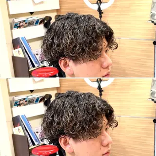 ミディアム パーマ メンズ 🔮メンズ縮毛矯正 毛流れパーマ💎竹永のヘアスタイル