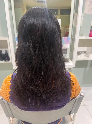 セミロング パーマ 暖色系/レイヤー/ 縮毛矯正/貞金瑞波のヘアスタイル