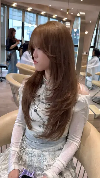 ミディアム 韓国ヘア/ベージュ カラー/髪質改善/涼のヘアスタイル