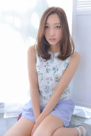 ミディアム カラー belta 姫路山吹 カラーモデル募集のヘアスタイル