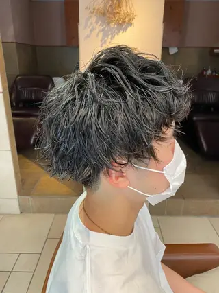 ショート カラー パーマ ヘアアレンジ メンズ メンズパーマの巨匠 鈴木純のヘアスタイル