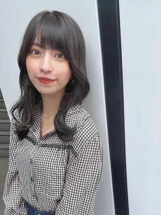ミディアム カラー パーマ 【公式】amble luxe池袋東口🩷のヘアスタイル