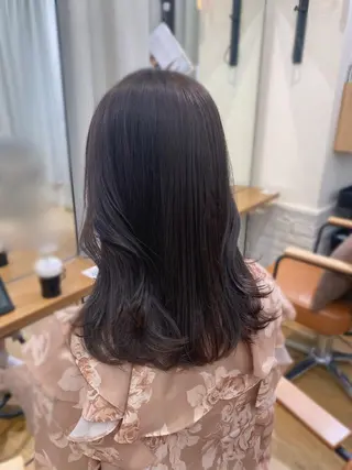 セミロング カラー パーマ ヘアアレンジ 銀座/前髪顔まわり/ 透明感カラー/danのヘアスタイル