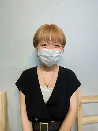 ショート カラー レイヤーパーマ＊ 顔まわり似合わせのヘアスタイル