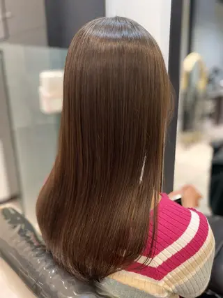 セミロング YASU🍎CUT 赤系カラー/ヘアケアのヘアスタイル