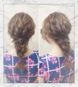 セミロング ヘアアレンジ ヘアセット/着付け 𓇼 松本 夏美𓇼のヘアスタイル