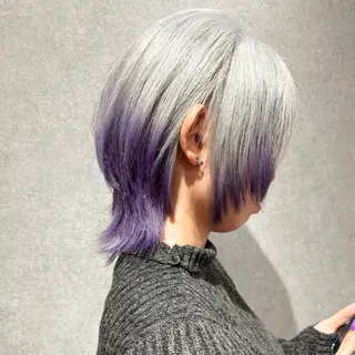 ミディアム ウルフ/レイヤー/ ブリーチ/牧原歩夢のヘアスタイル