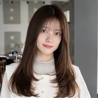ロング AIN.ANLY.所属・｜顔まわりカット× フェイスレイヤー｜のヘアスタイル