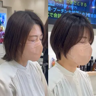 ショート ガレリアエレガンテ名駅店所属・【ショート/ボブ 丸みショート】深萱のヘアスタイル