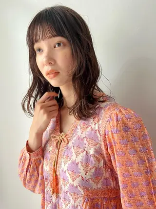 ミディアム カラー 西山 紗耶香🪽 透明感カラー/ボブのヘアスタイル