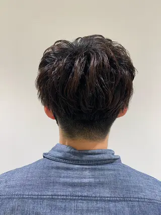 ショート パーマ メンズ 【センターパート/ マッシュ】ryokaのヘアスタイル