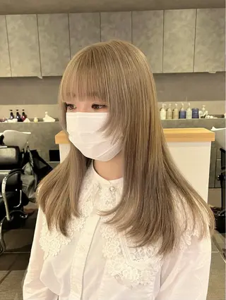 ミディアム カラー 桃果 momokaのヘアスタイル