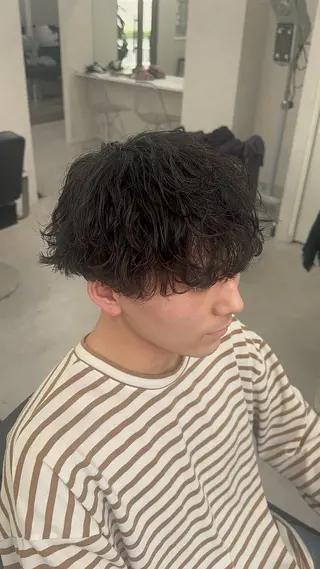 ミディアム パーマ ヘアアレンジ メンズ 齊藤 大地のヘアスタイル