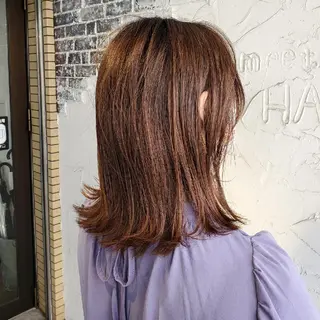 ミディアム カラー フリーランス所属・韓国ヘア レイヤー くびれヘアMATSUのヘアスタイル