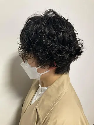 ショート パーマ メンズヘア/透明感 カラー/ayatoのヘアスタイル