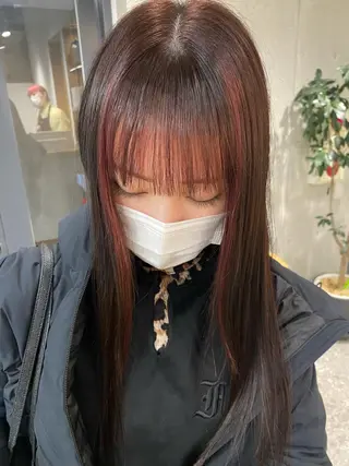 セミロング カラー ﾃﾞｻﾞｲﾝｶﾗｰ 🤍ｼﾉﾌﾞ🤍のヘアスタイル