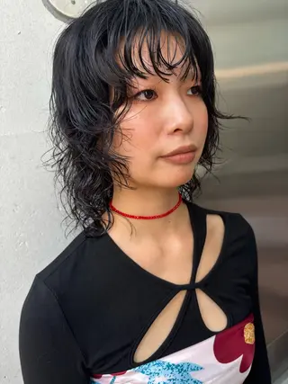 ミディアム パーマ しみず さくら🌸のヘアスタイル