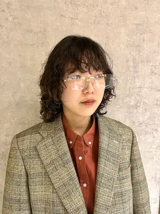 ミディアム パーマ mulum所属・ボブパーマ/ ウルフパーマ原科🪴のヘアスタイル