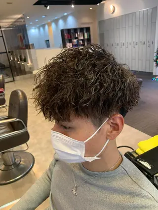 ショート メンズ メンズパーマ/難波/ 心斎橋　室園亮佑のヘアスタイル