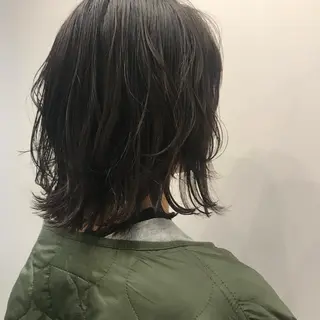 ミディアム カラー apish パーマ/夏琳🌻のヘアスタイル