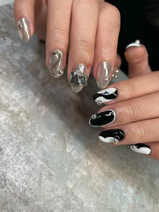 ロング カラー ヘアアレンジ キッズ ネイル マツエク・マツパ 福田 加奈のネイルデザイン