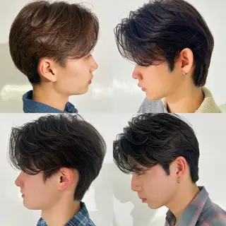 ショート カラー パーマ メンズ メンズ🍃ナチュラル 韓国風ヘアRENのヘアスタイル