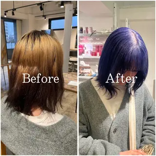 ミディアム カラー ムラ修正/ ハイトーン💖Riaのヘアスタイル