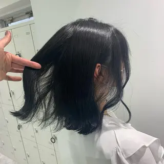 セミロング カラー パーマ ヘアアレンジ ネイル マツエク・マツパ 韓国風ベージュ🤎 赤みなし🌿横浜🤎のヘアスタイル