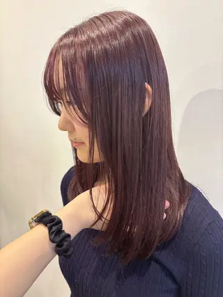 セミロング カラー ♡🌸 冬桜（kazusaのヘアスタイル