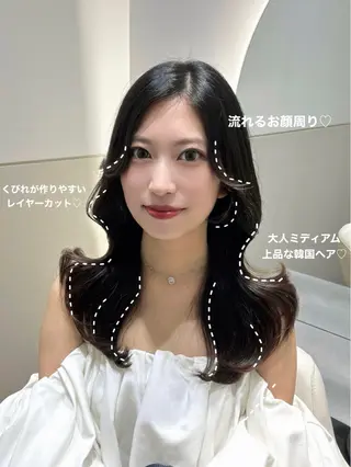 セミロング カラー 🩷韓国ヘア/ヨシン モリ🩷Maikaのヘアスタイル