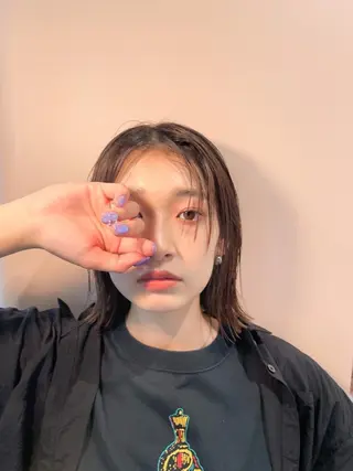 ミディアム パーマ カラー CEINE OURのヘアスタイル