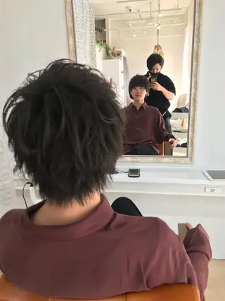 ショート パーマ メンズ JUNTA 梅田茶屋町のヘアスタイル