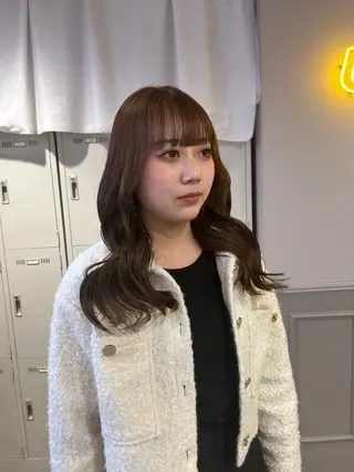 ロング カラー パーマ ヘアアレンジ メンズ キッズ ブリーチなしカラー/ ブラウン/レイヤーのヘアスタイル