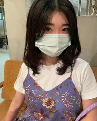 ミディアム 石田 まいやのヘアスタイル