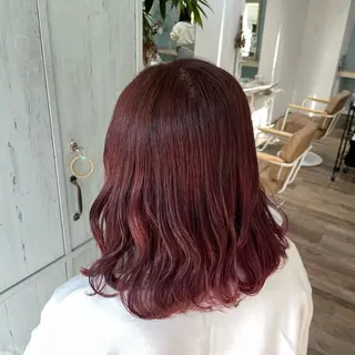 ミディアム ピンク・ラベンダー/ レイヤー/NANAのヘアスタイル