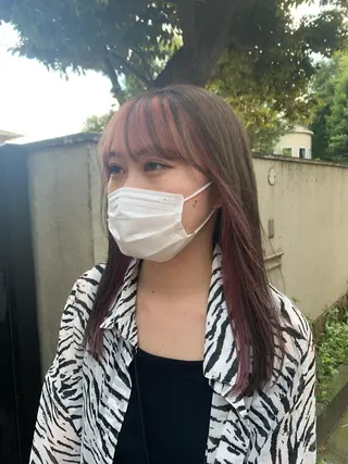 ミディアム カラー 似合わせレイヤーʚɞ ハッシュカットriiのヘアスタイル