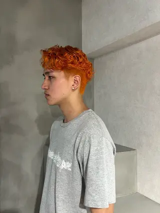 ショート カラー パーマ 暖色カラー/ブリーチ /名古屋/かのんのヘアスタイル