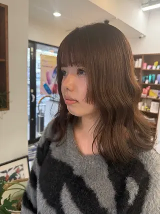 ミディアム カラー まなみ/ PORT SALONのヘアスタイル