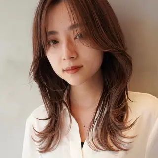 ロング カラー センターパート/ 暖色カラーayuのヘアスタイル