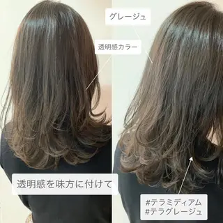 ミディアム カラー 寺山 佳貴のヘアスタイル