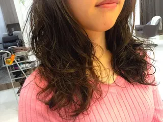 セミロング カラー パーマ stylist/蛯谷 珠里のヘアスタイル